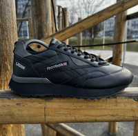 Мужские Кроссовки Рибок Черные кожаные Reebok Натуральная кожа