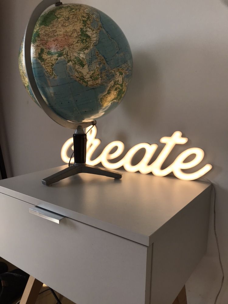 Ledon unikatowy Create napis lampa inustrialna nowy twórczywo