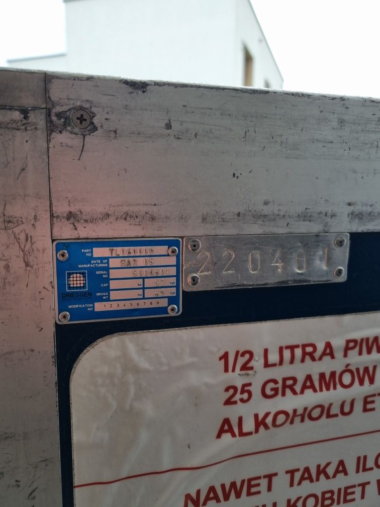 wózek cateringowy LOT barek na kołach z samolotu