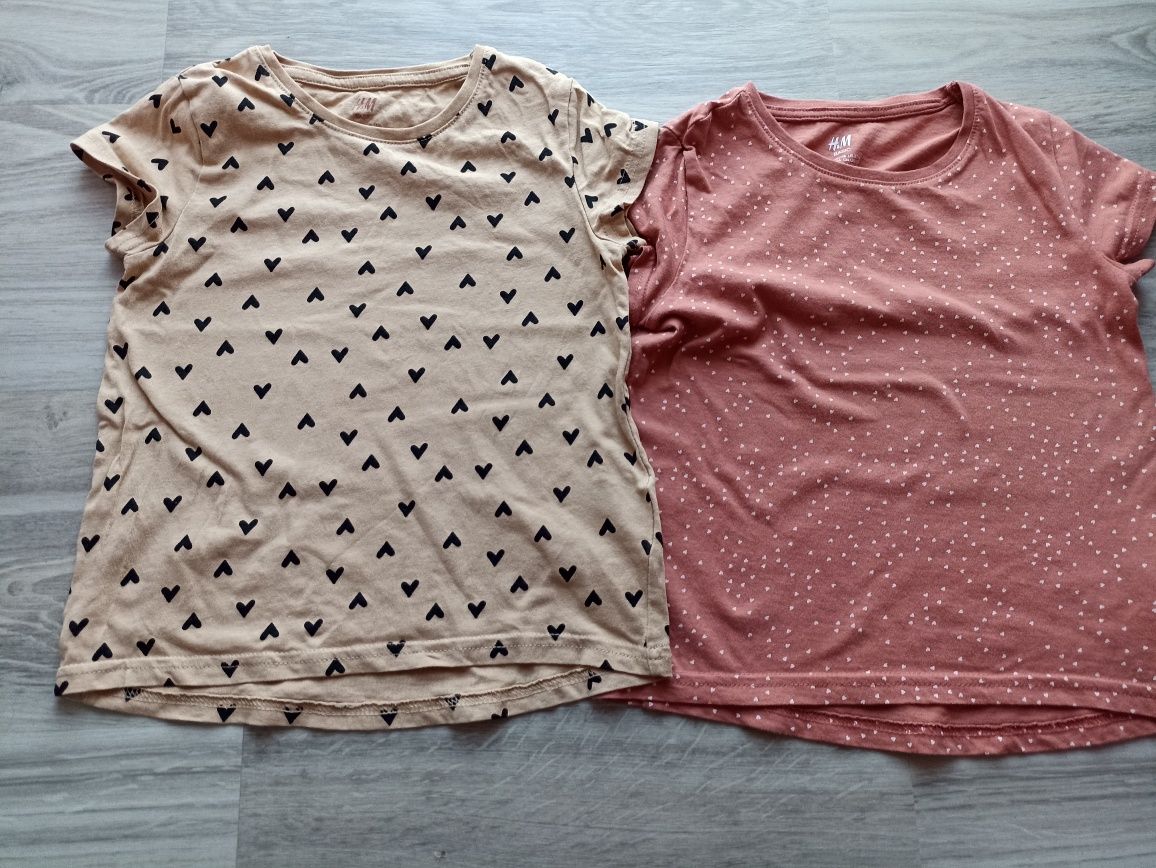 2 T-shirty na krótki rękaw, H&M, 110/116