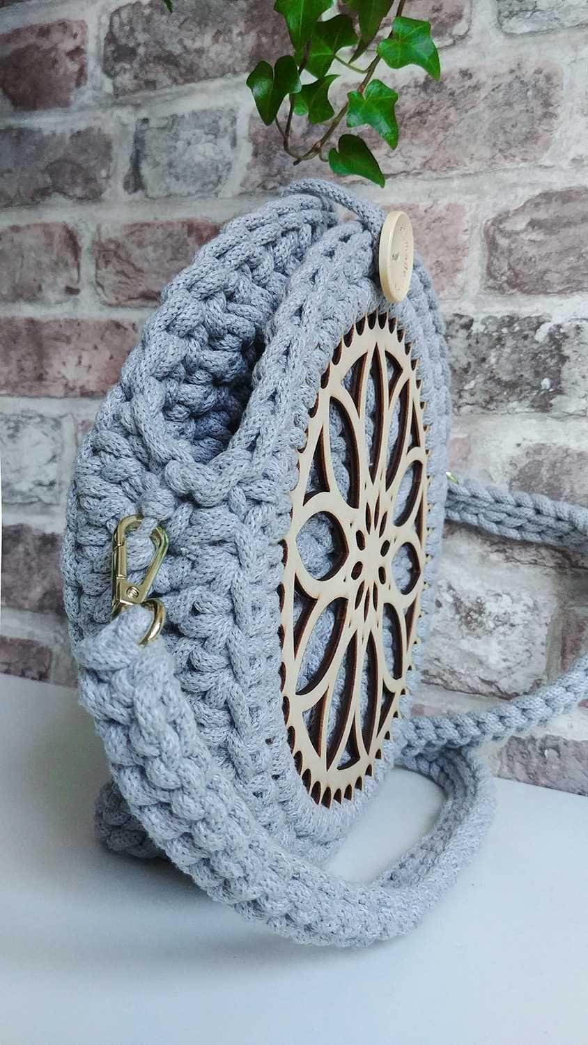 HANDMADE Torebka z bawełnianego, grubego sznurka 24cm