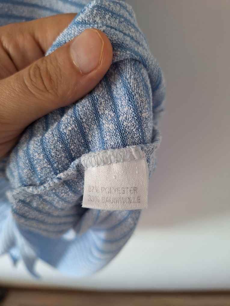 Niebieski podkoszulek w paski męski rozmiar 4XL
