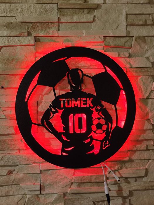 Lampka led piłkarz piłka nożna imię numer  personalizacja