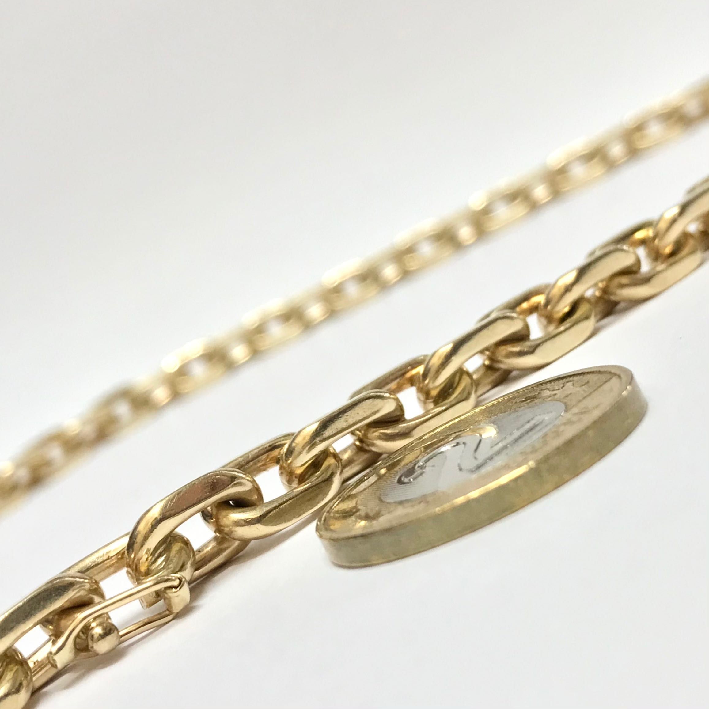 Złoty ŁAŃCUSZEK męski GRUBY łańcuch męski 14K KUTY ANKIER 62cm 105g