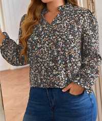 Bluzka w drobne kwiaty Plus size 2XL