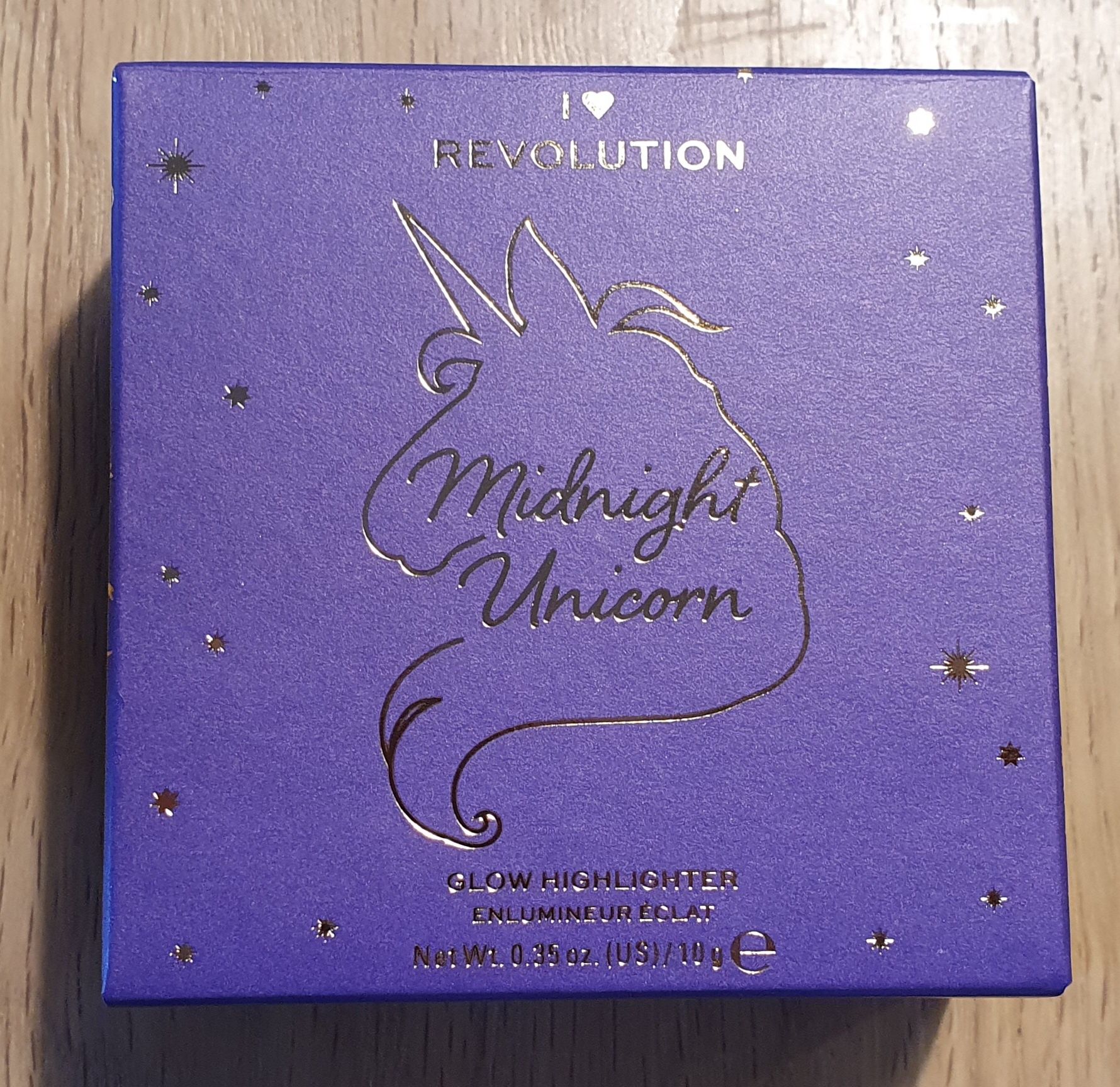 Nowy rozświetlacz I heart makup midnight unicorn Revolution złoty