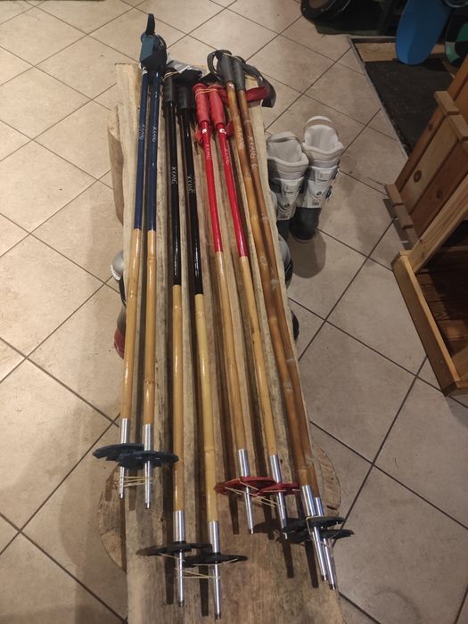 Kijki narciarskie z bambusa retro