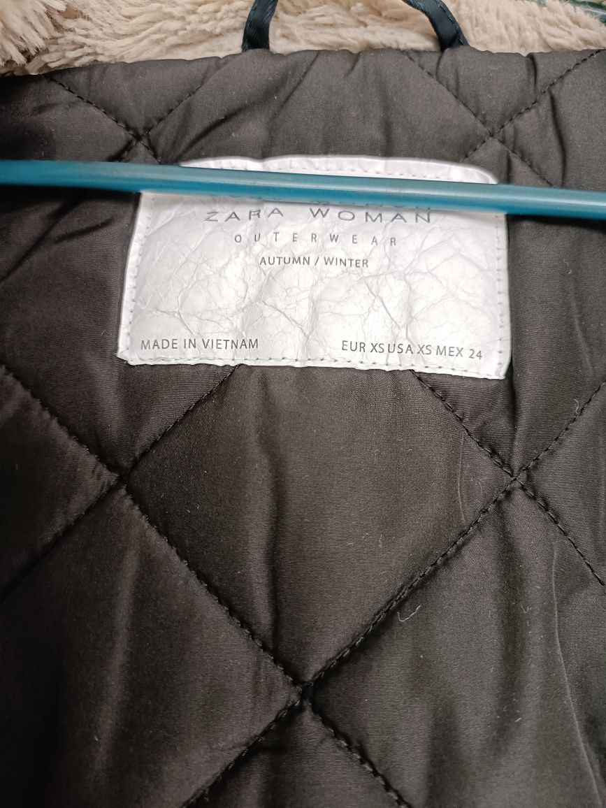 Kurtka zimowa parka damska XS Zara granatowa