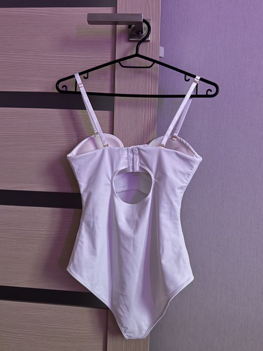 Боді Miss Diamond жіночий облягаючий з подвійним пуш ап білий xs/s