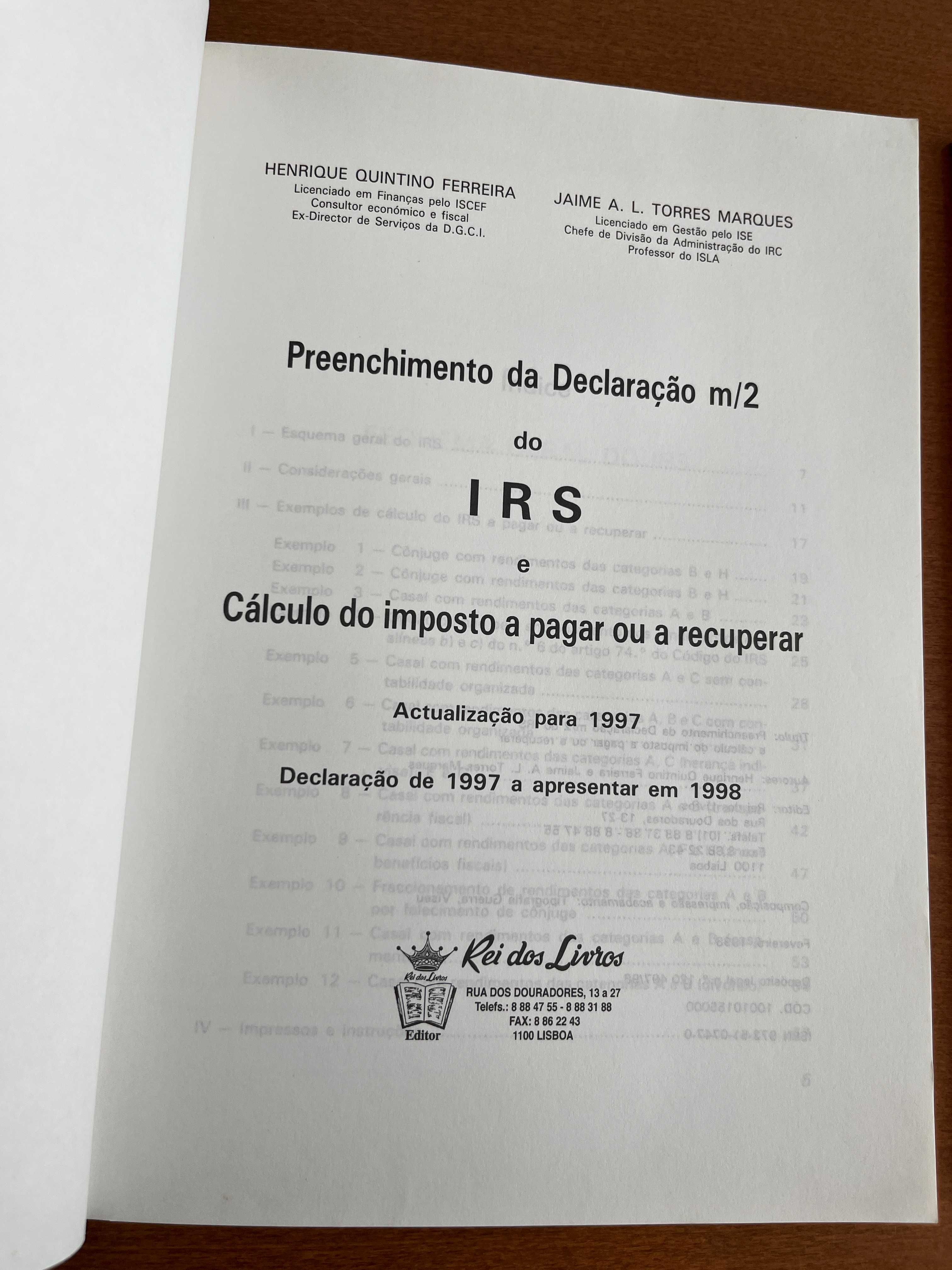 IRS - Declaração Modelo 3 - Casos Práticos