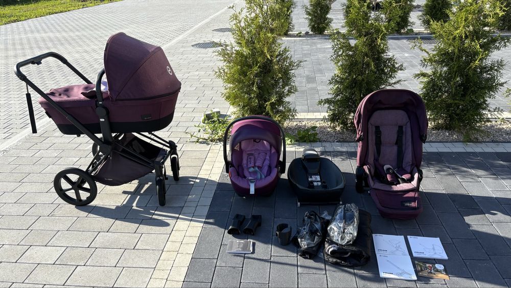 Cybex Priam коляска + автолюлька Cybex Cloud Q + база isofix
