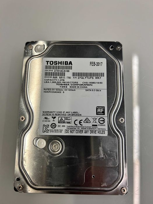 Używany twardy dysk  TOSHIBA 1 TB