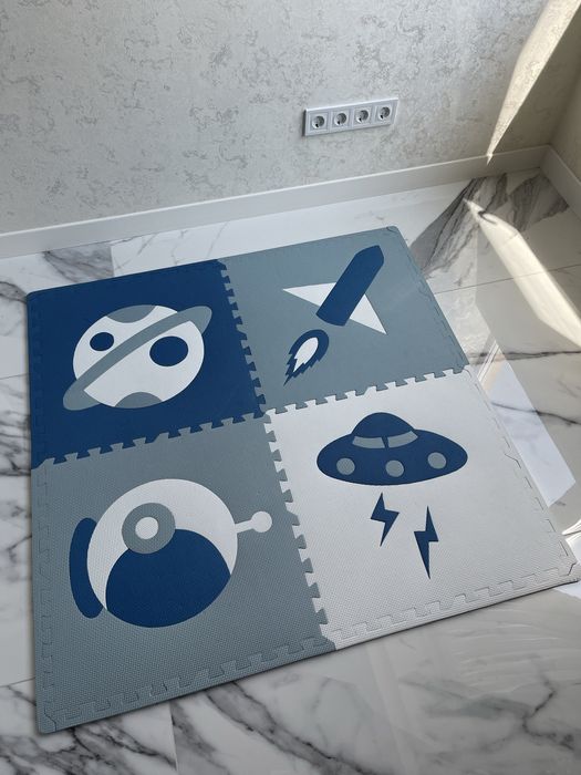 Дитячий, розвиваючий ігровий килимок-пазл «Космос»