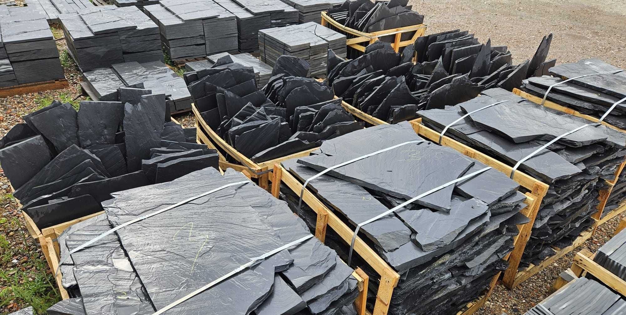 Czarny łupek kamień naturalny nieregularny dziki ścieżki ogrodowy