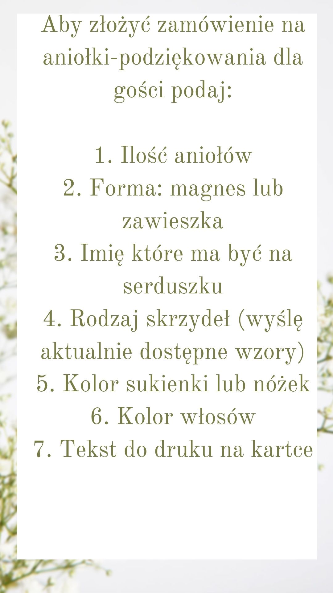 Aniołki Podziękowania komunijne dla gości komunijnych na komunię