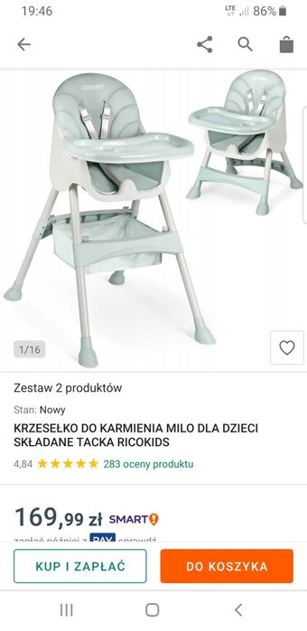 Krzeselko ricokids do karmienia