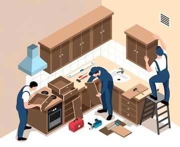 Conjunto mobília de Cozinha + eletrodomésticos - serviço de MONTAGEM