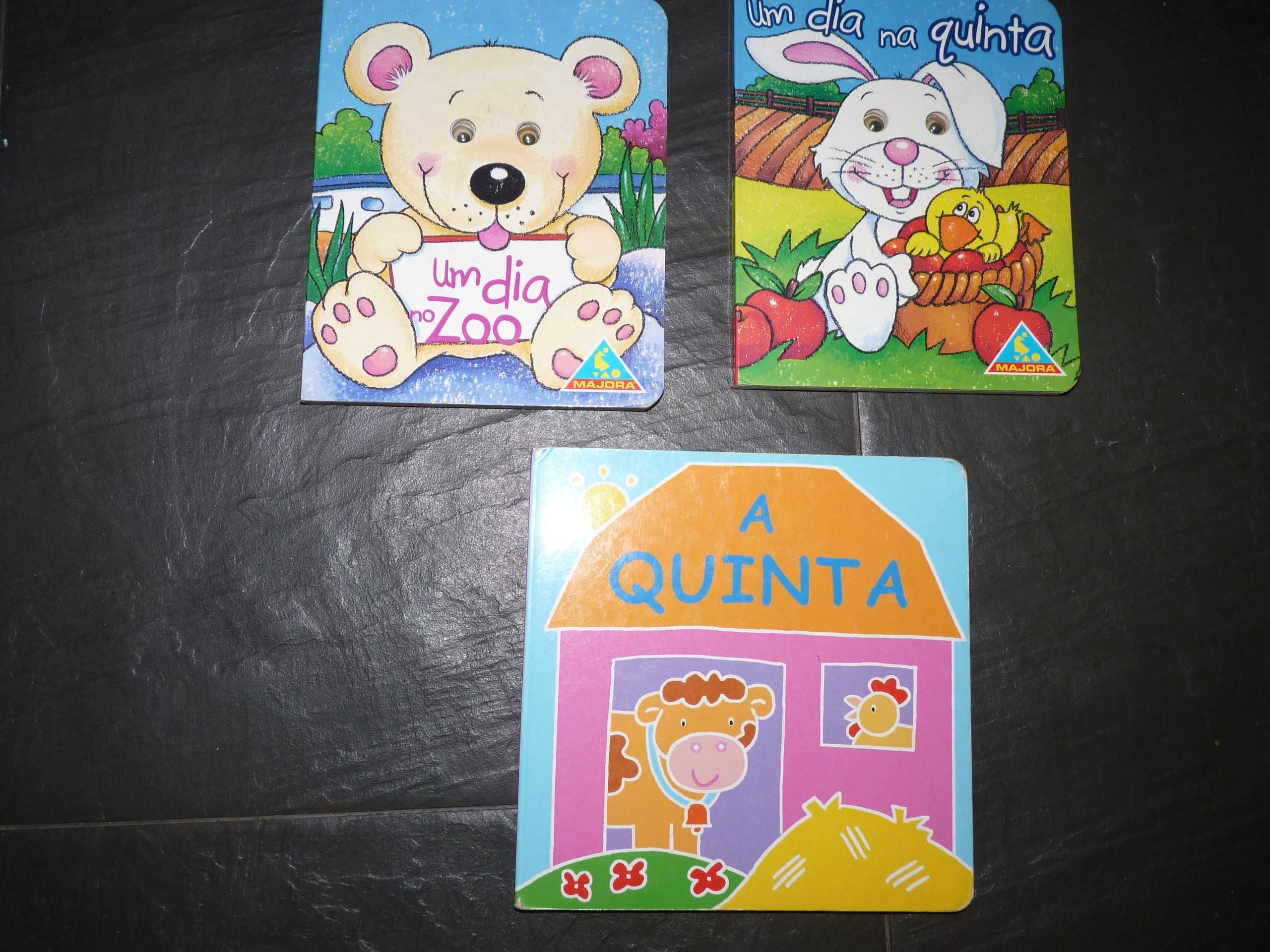 3 livros infantis Coleção Olhinhos (um dia na quinta , um dia no zoo)
