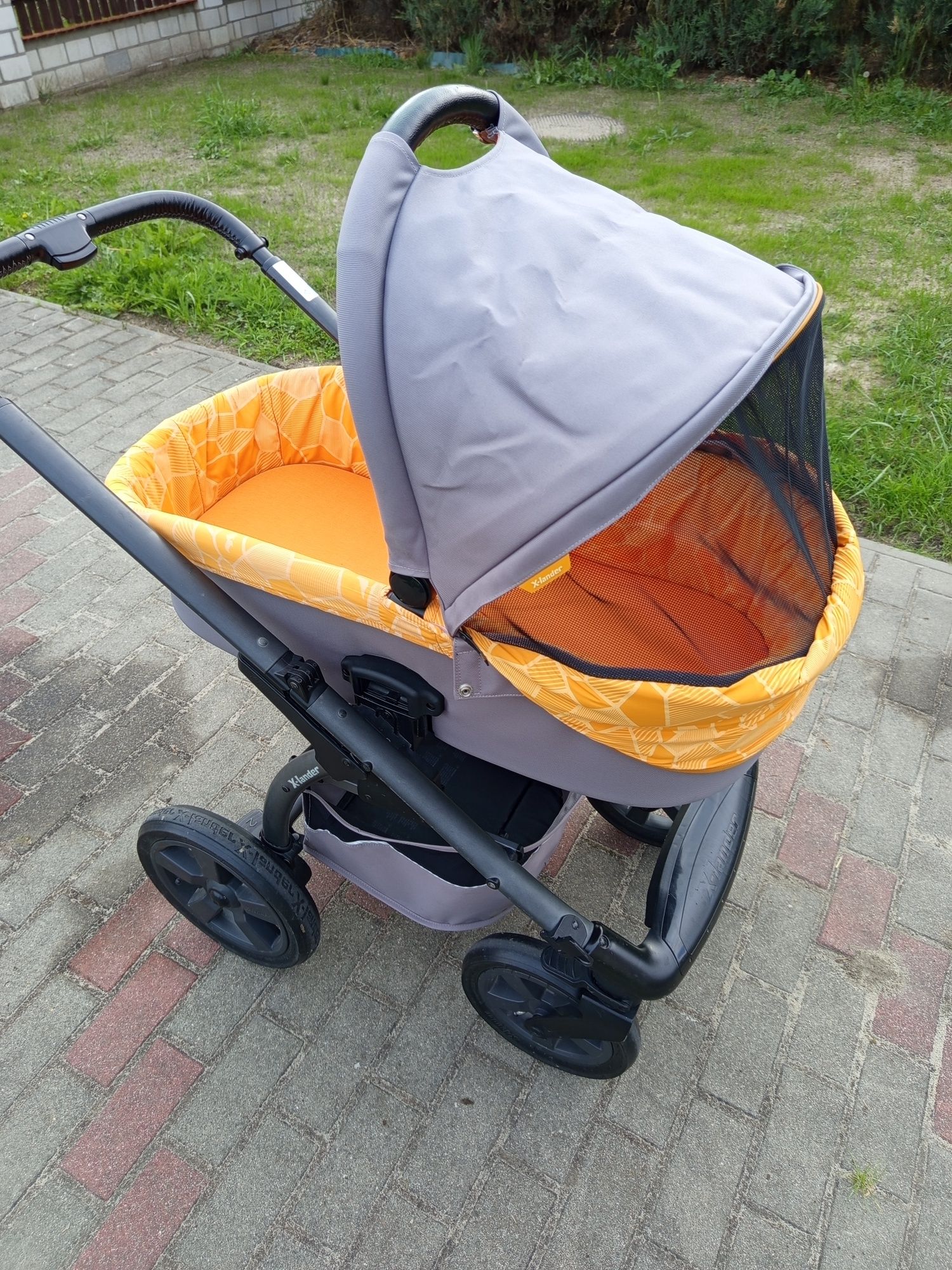 Wózek gondola 2w 1 spacerówka x Lander x move pomarańczowy.