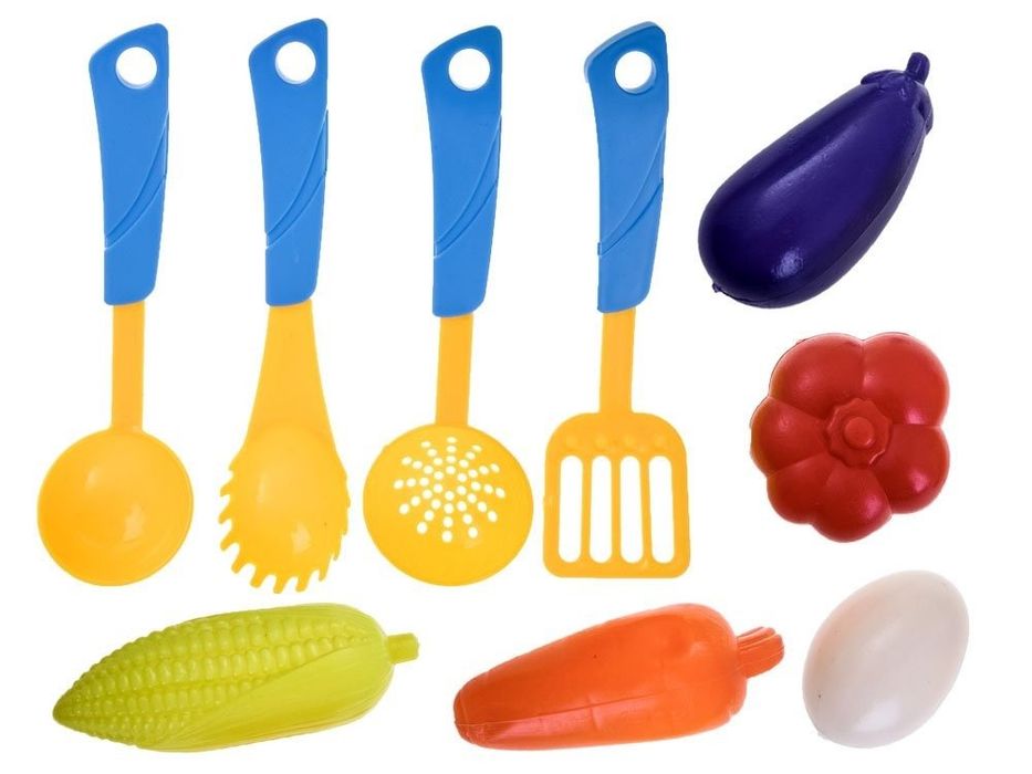 duże garnki patelnia sztućce 18el do zabawy za0490