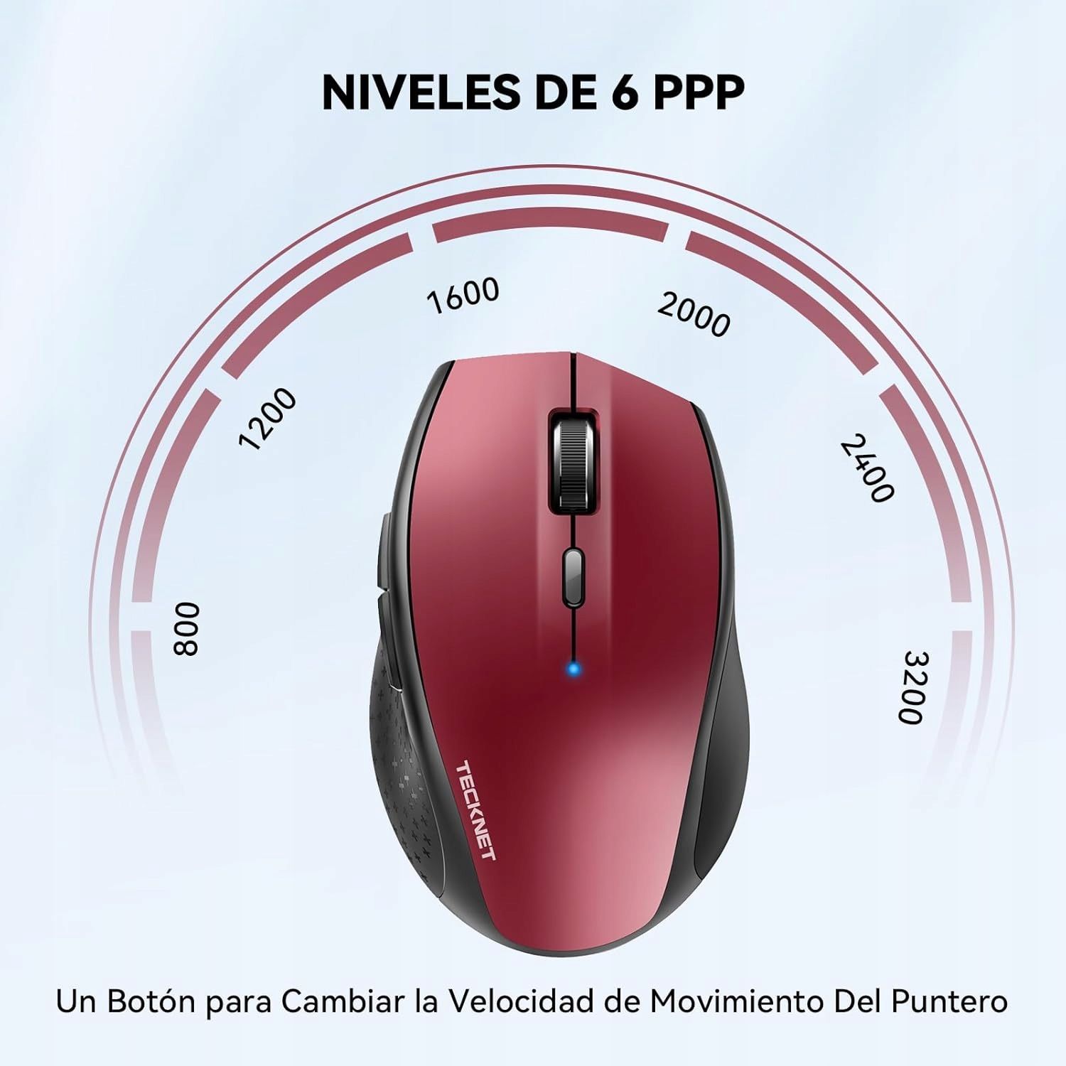 Mysz Bezprzewodowa Do Komputera Bluetooth 3200DPI Czerwona