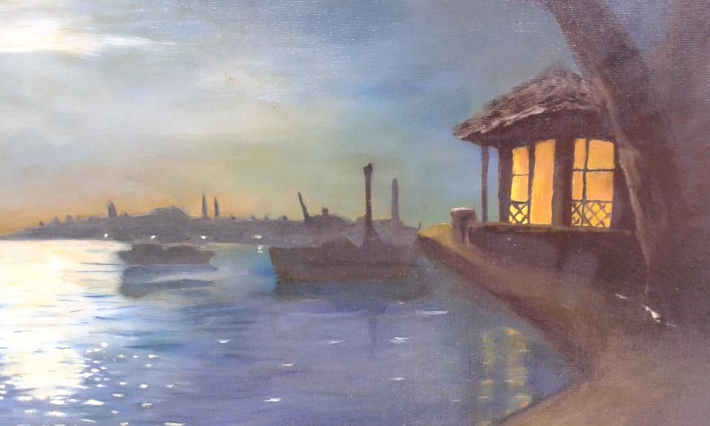 Wielki obraz olejny 100x81 cm na płótnie sygnowany