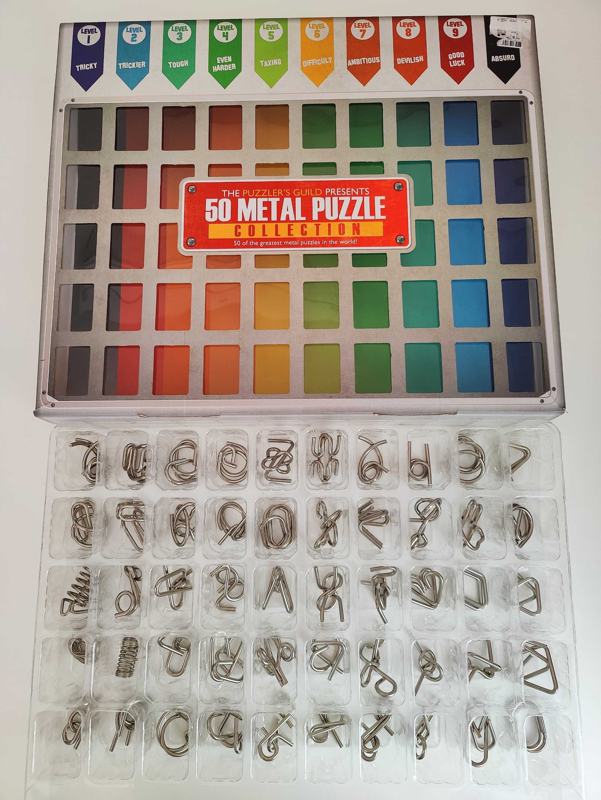 Łamigłówki logiczne, metalowe puzzle, zestaw 50 sztuk