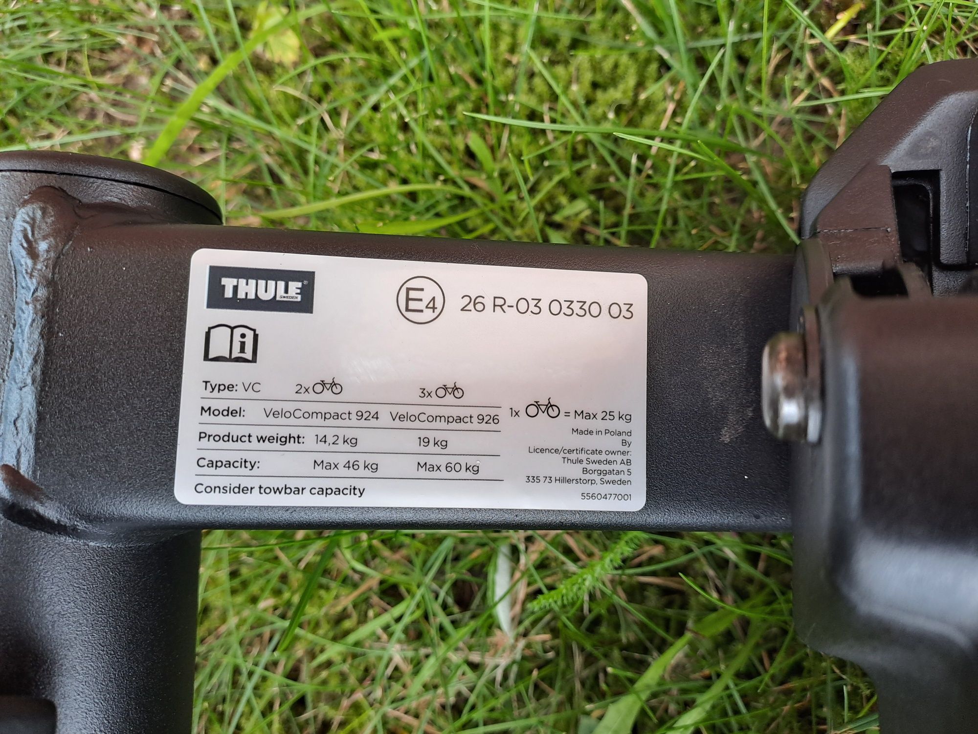 Thule Velo Comapct 926 bagażnik rowerowy na hak