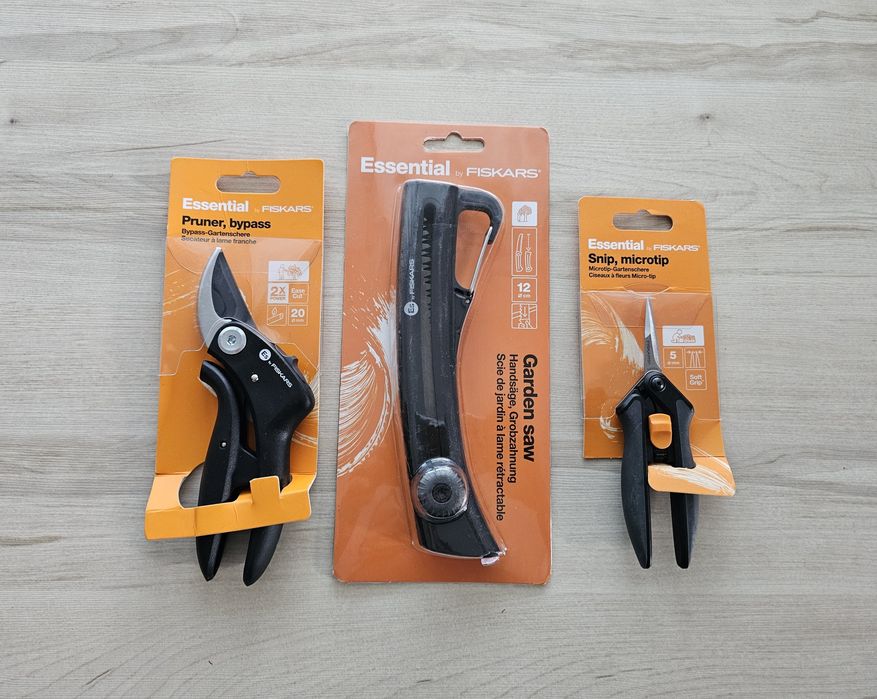 FISKARS Piłka Ręczna + Sekatorek + Nożyce ZESTAW Ogrodowy NOWY