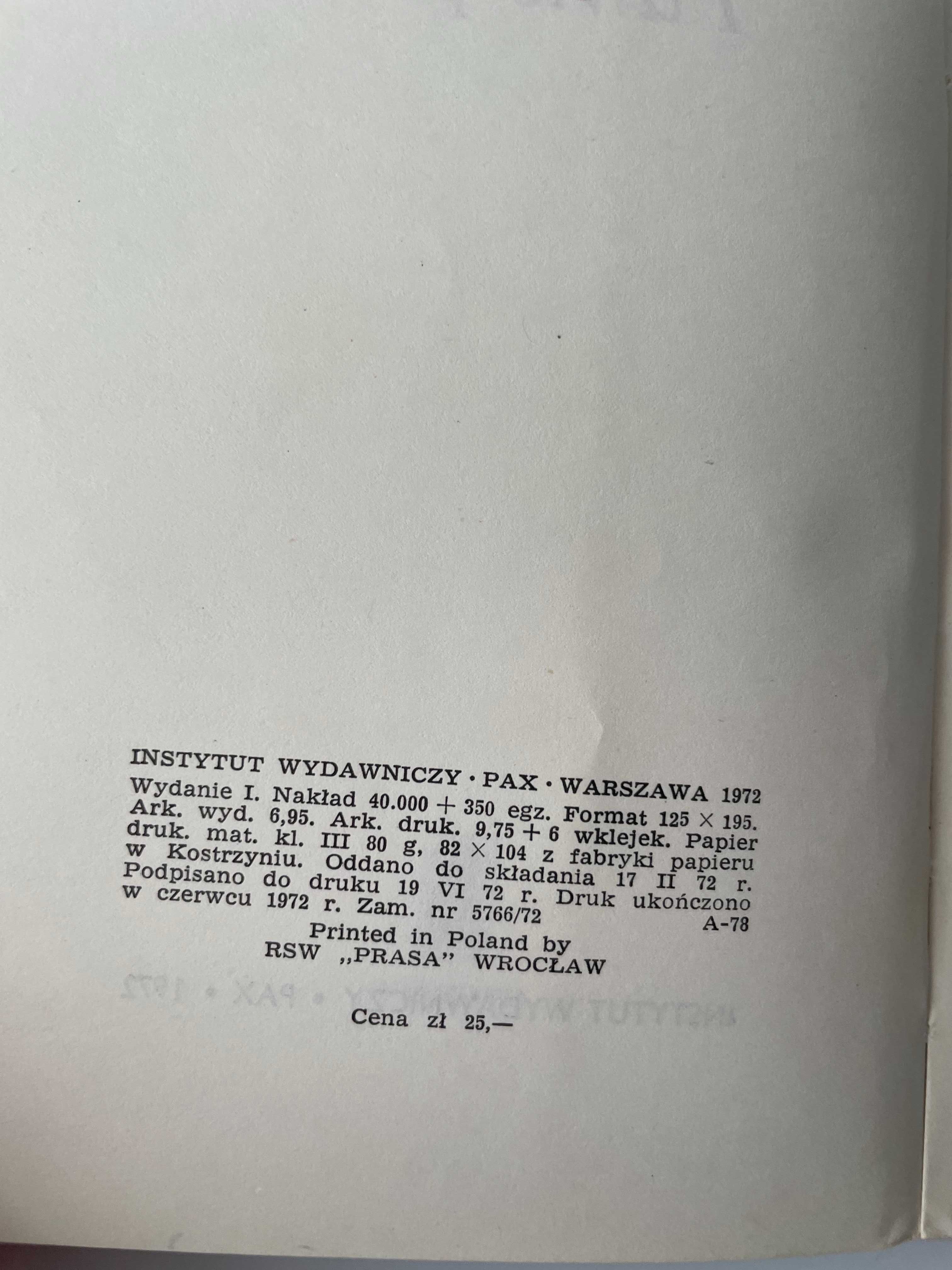 „Pawie pióro” ciepła i sentymentalna opowieść z lat 70.Wydanie PAX1972
