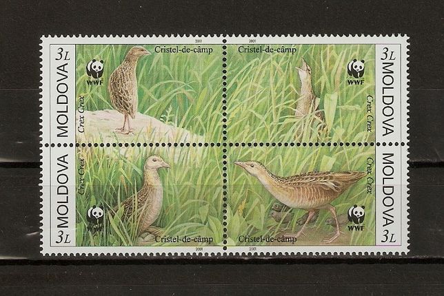 Sprzedam czyste znaczki o tematyce ptaki Mołdawia 2001 stan**