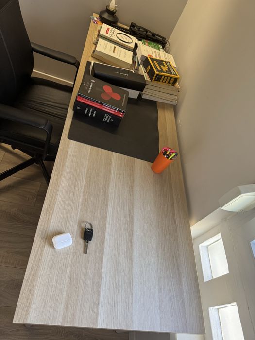 Secretária IKEA - Carvalho/Branco (2m x 60cm)