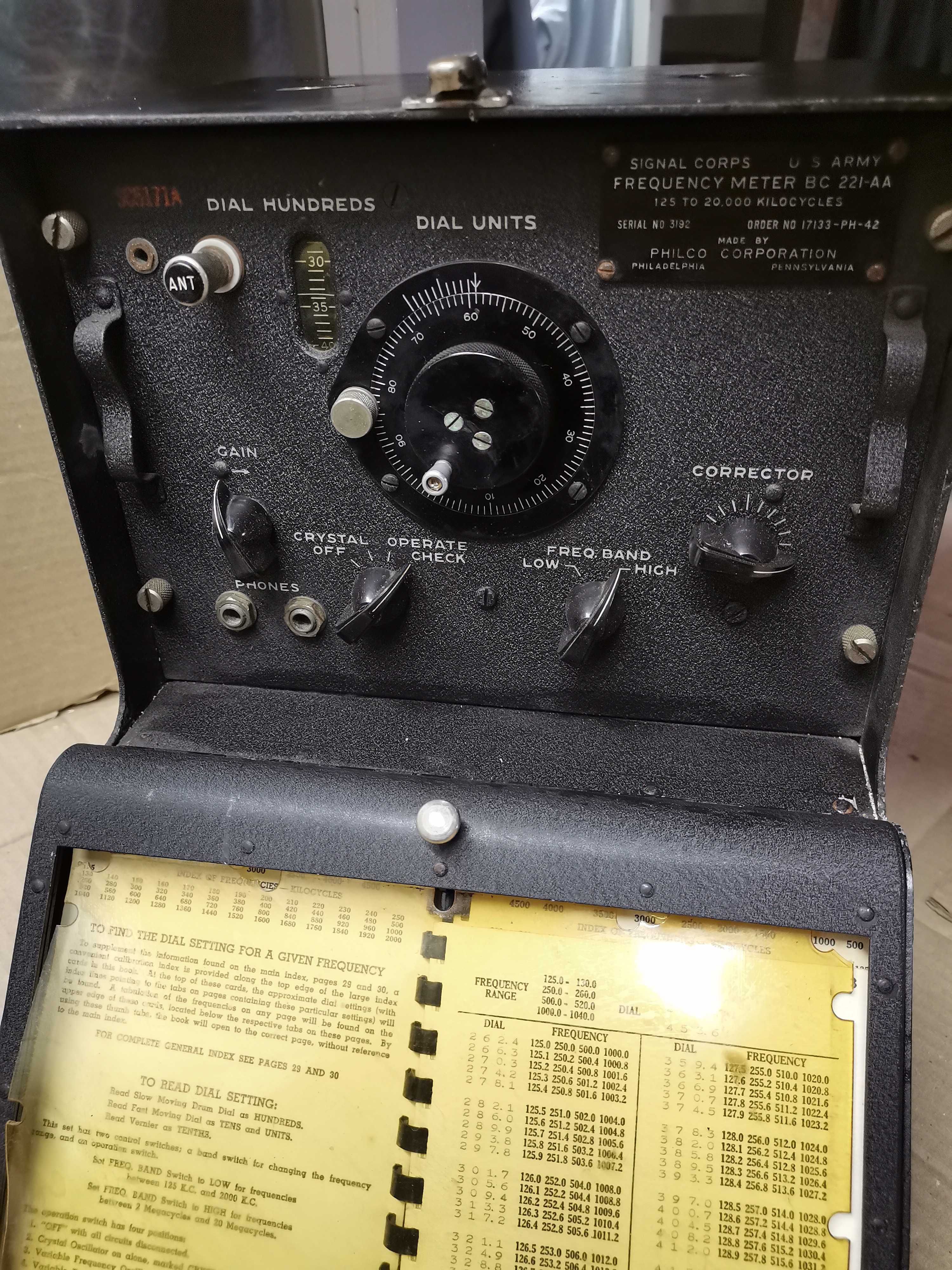 Радиоприемник частотомер BC-221AA в коллекцию