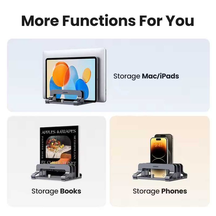 Підставка для ноутбука UGREEN Vertical Laptop Stand Triple slots