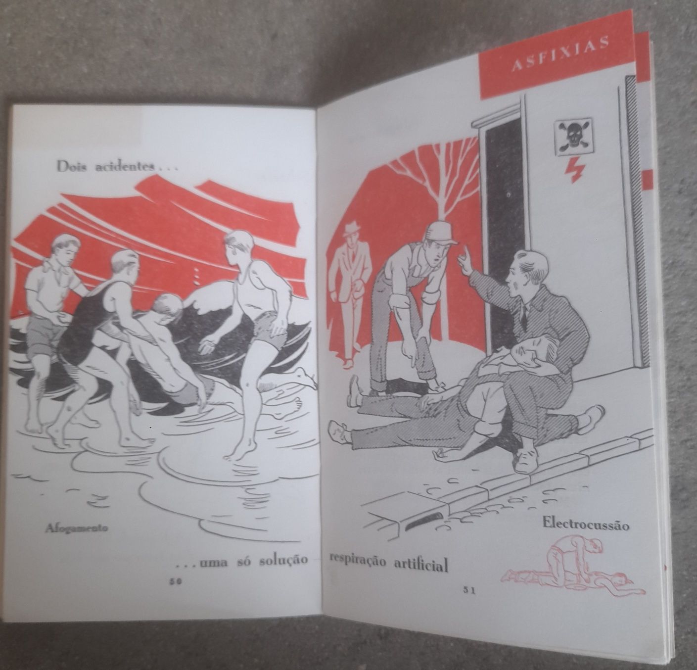 Livro antigo de Primeiros Socorros
