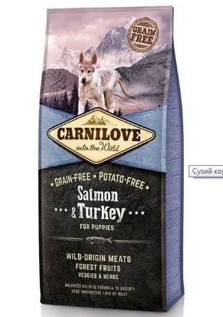Корм Carnilove Puppy Salmon&Turkey (цуценя лосось/індичка) 1,5 и 12 кг