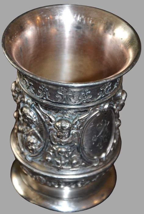 Kubek do golenia styl rokokowy sygnatura Plewkiewicz  WarszawavXIX/XXw