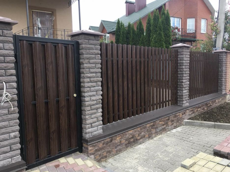 Металлический штакетник,штакетник, металеві штахети,євроштахети,забор.