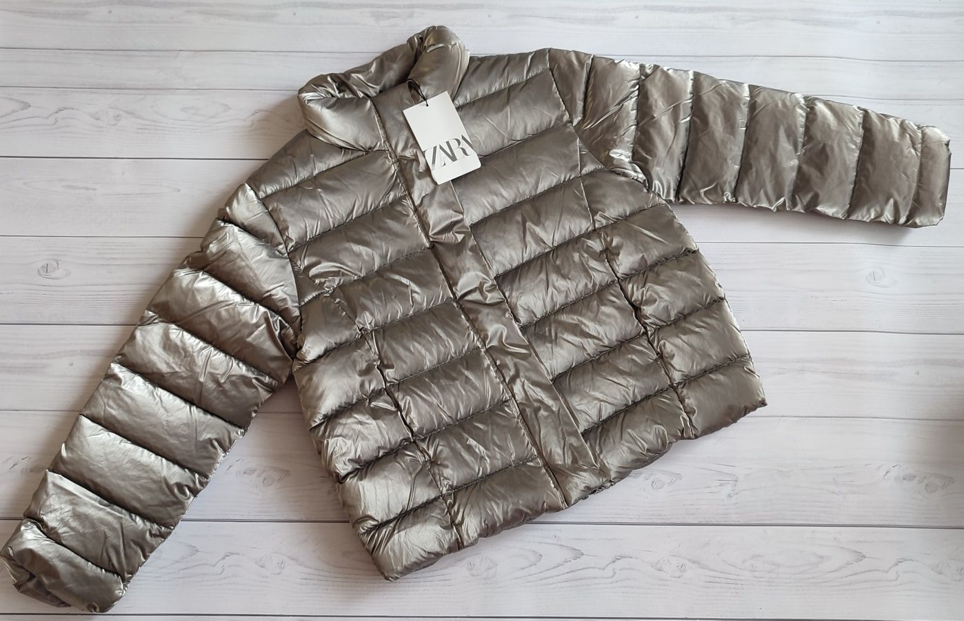 Куртка Zara демі весняна срібляста сіра