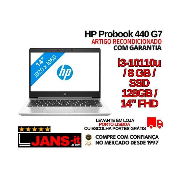 Portátil HP Probook 440 G7 | i3-10110u | 8GB | SSD 128GB | 14″ FHD