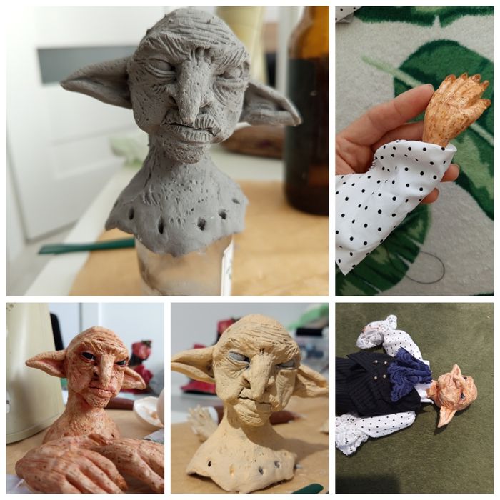 Goblin handmade glina+materiał