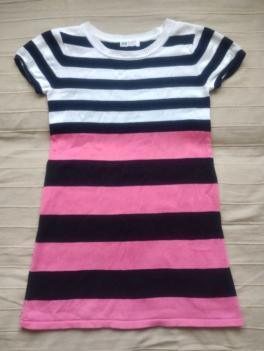 H&M rozm 146/152 10 - 12 lat tunika sukienka mini dzianina