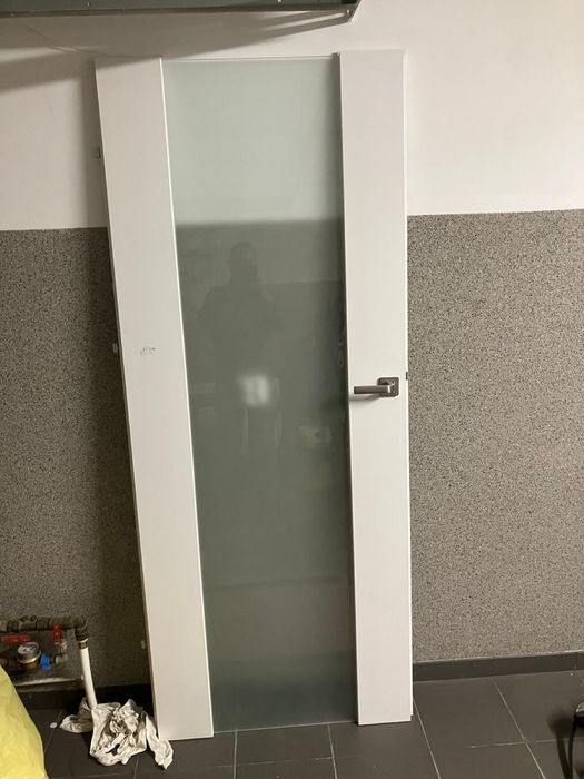 Drzwi wew DRE biale/szkło mleczne