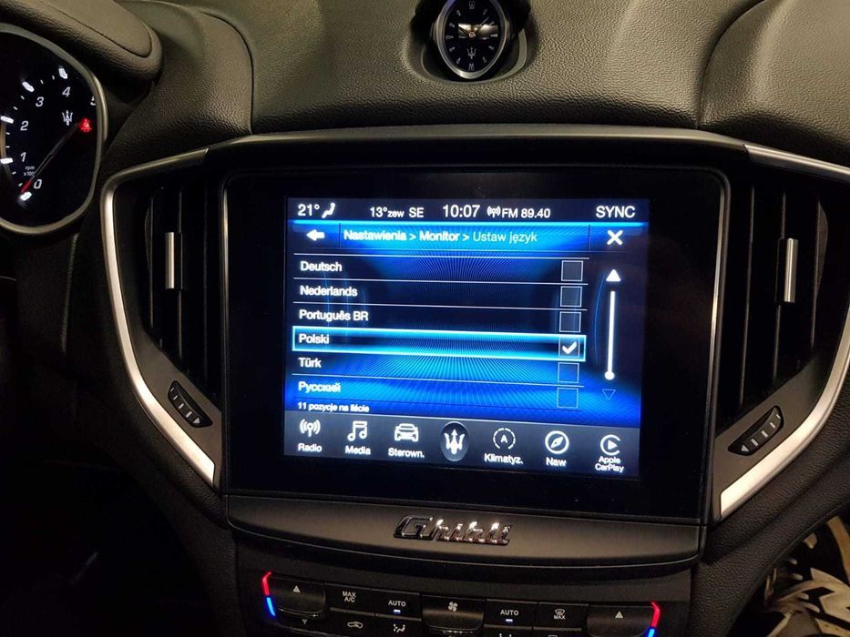 Maserati polski język Ghibli Levante Quattroporte konwersja usa eu