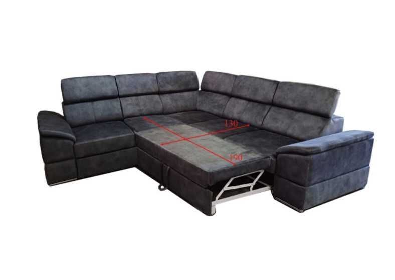 Duży narożnik JOY 2R2 z pojemnikiem i funkcją spania ROGÓWKA Wysyłka