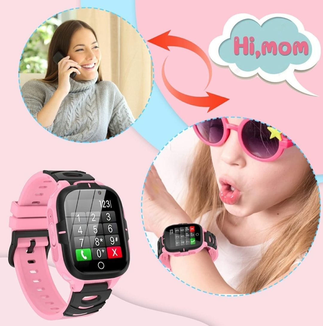 Inteligentny smartwatch dla dzieci 2 kamery sos 16 gier MP3 latarka