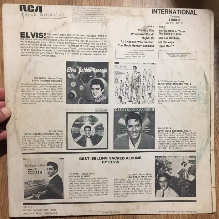 Vinil Elvis Presley - Sings Flaming Star 1969