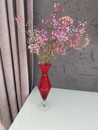Czerwony wazon Empoli ze szkła. Stan bardzo dobry.