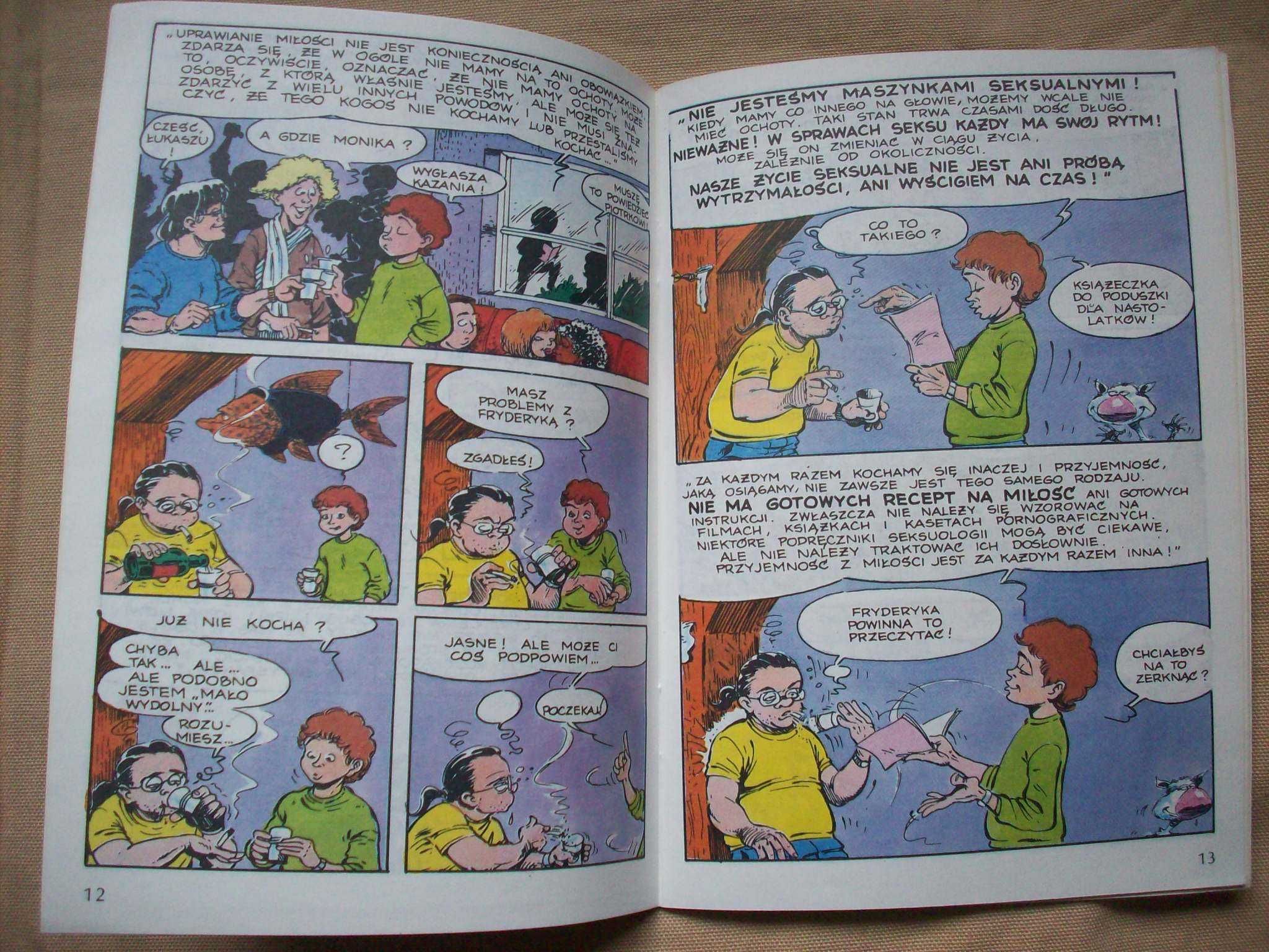 Seks? Ojej, co to jest? Komiks edukacyjny, rys. Moloch, 1992.
