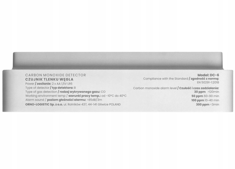 Miernik CZADU Detektor Tlenku Węgla Sensor Na 10 LAT NOWY